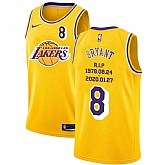 Lakers 8 Kobe Bryant Yellow Nike R.I.P Swingman Jersey Dyin,baseball caps,new era cap wholesale,wholesale hats